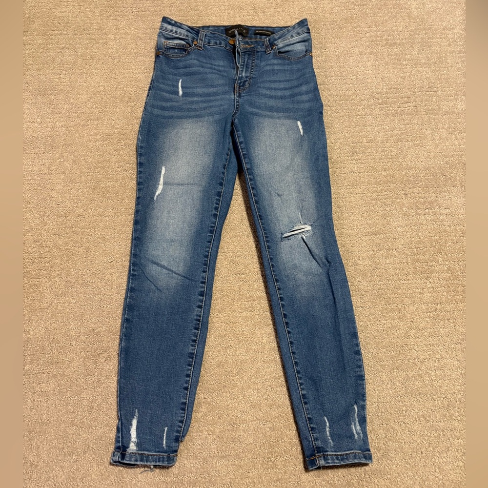 Kendall & Kylie Blue Distressed Skinny Jeans
